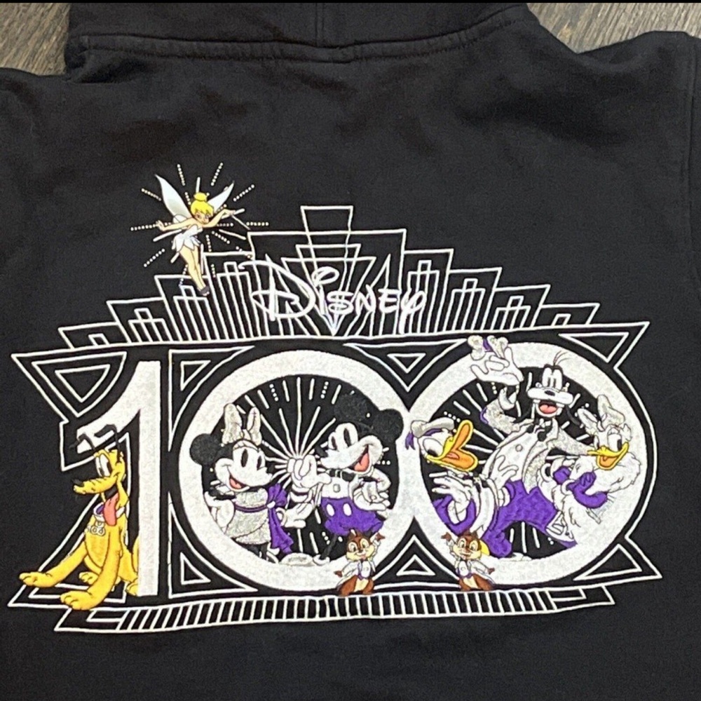 Disney Black Hoodie with Mickey and Friends Design